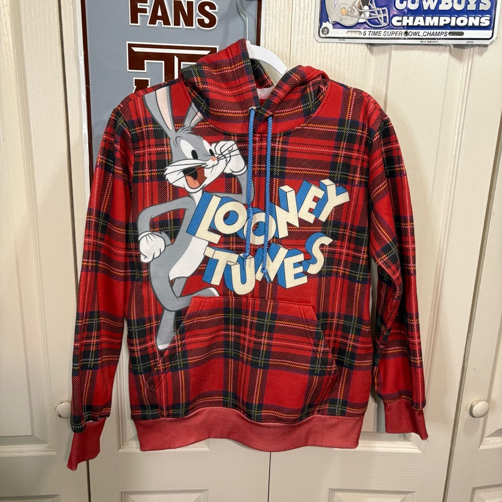 Warner Bros. Looney Tunes Red Plaid Hoodie